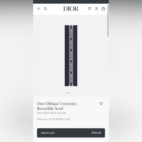 Dior University Reversible Scarf - Picture 5 of 6